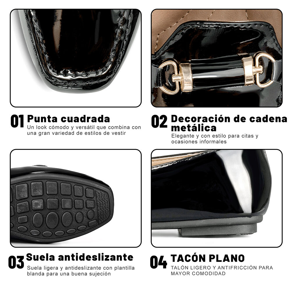 Mocasin Casual Mujer Vintage Charol Plano Weide You509 image number 8.0