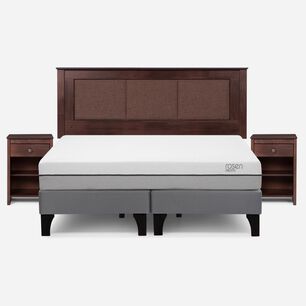 Cama Europea Rosen Pratta / 2 Plazas / Base Dividida + Set De Maderas Rachel