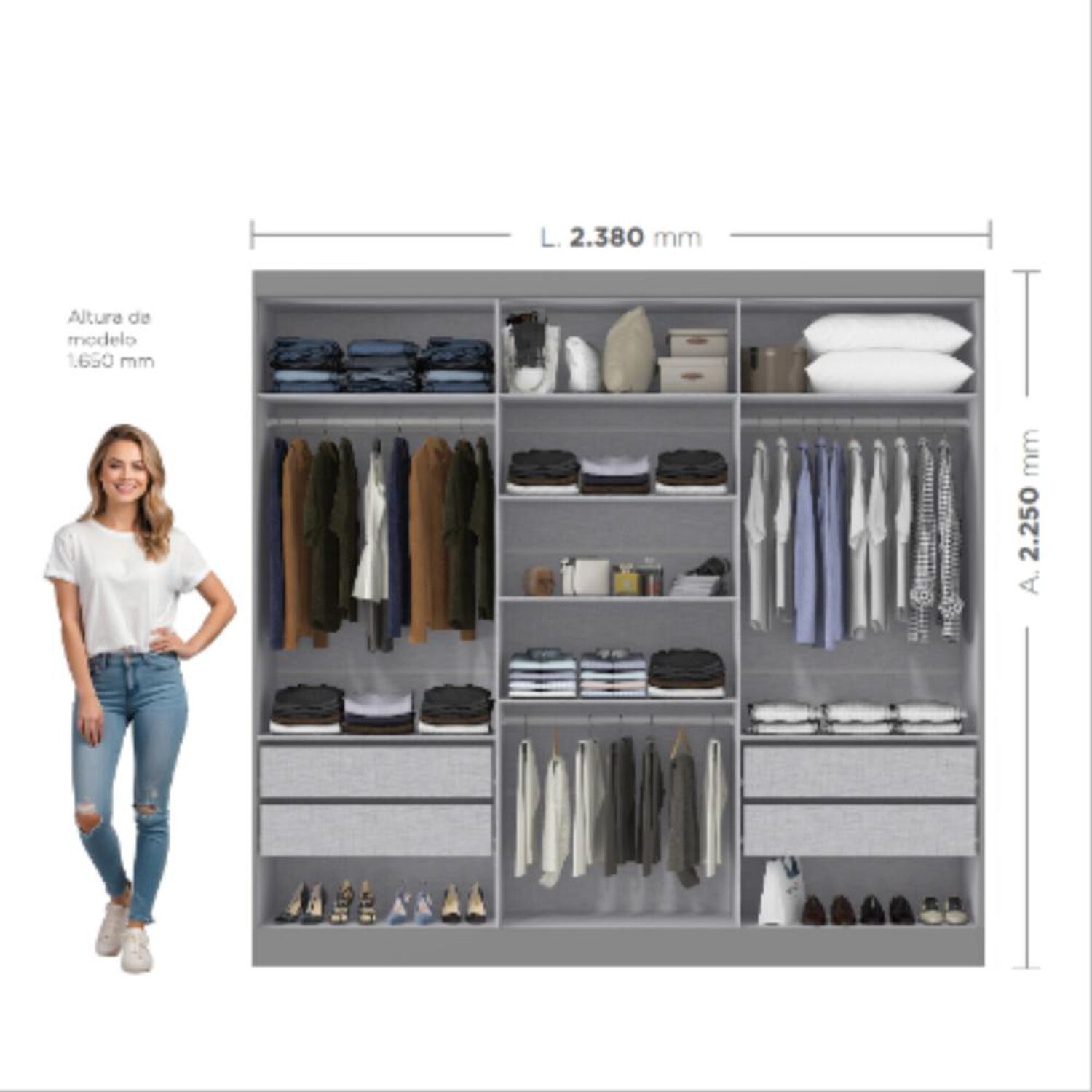 Cl&oacute;set Di Poretti Design Closet 12k / 6 Puertas / 4 Cajones image number 2.0