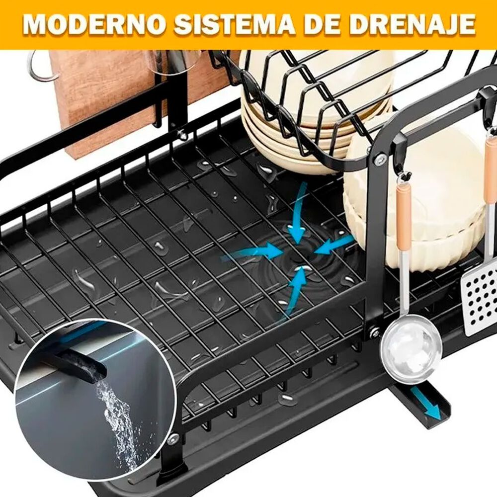 Escurridor De Platos Secador Con Bandeja 3 Niveles image number 2.0