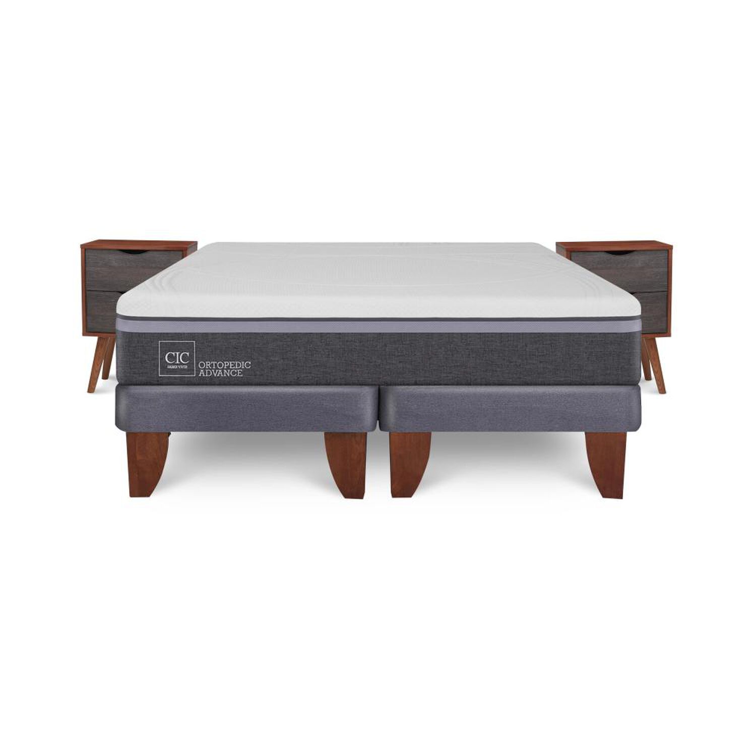 Cama Europea Cic Ortopedic Advance / 2 Plazas / Base Dividida + Velador image number 0.0
