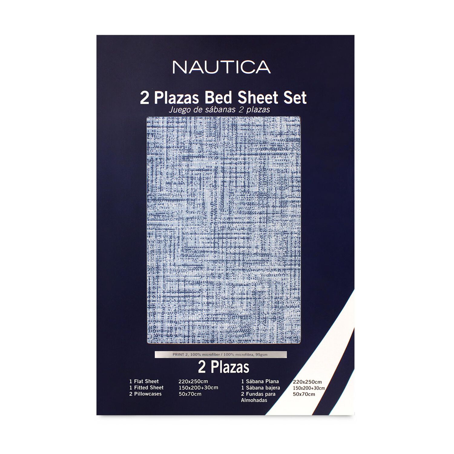 Juego De S&aacute;banas Nautica 4 Piezas Microfibra 2 Plazas Tonos Azules image number 3.0