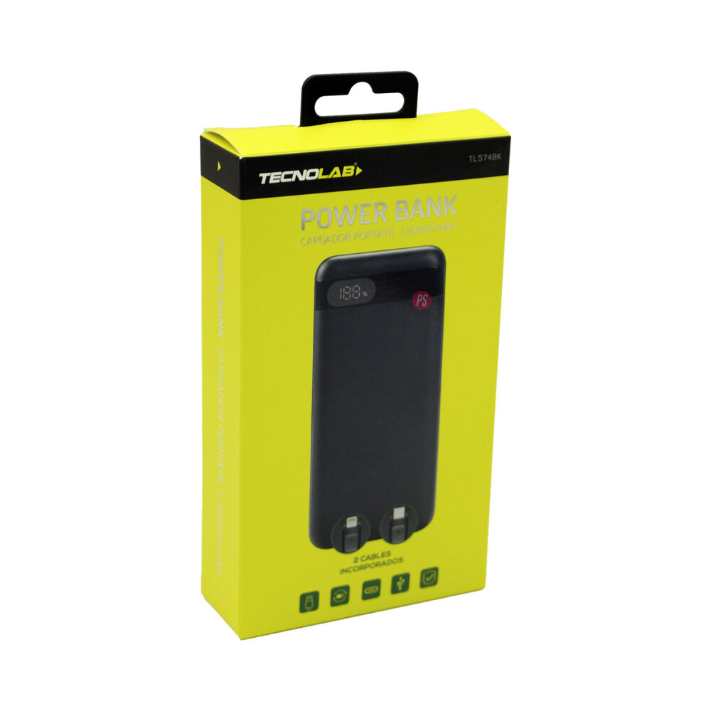 Power Bank 20000mah 22.5w Led Display + Cables Negro - Ps image number 1.0