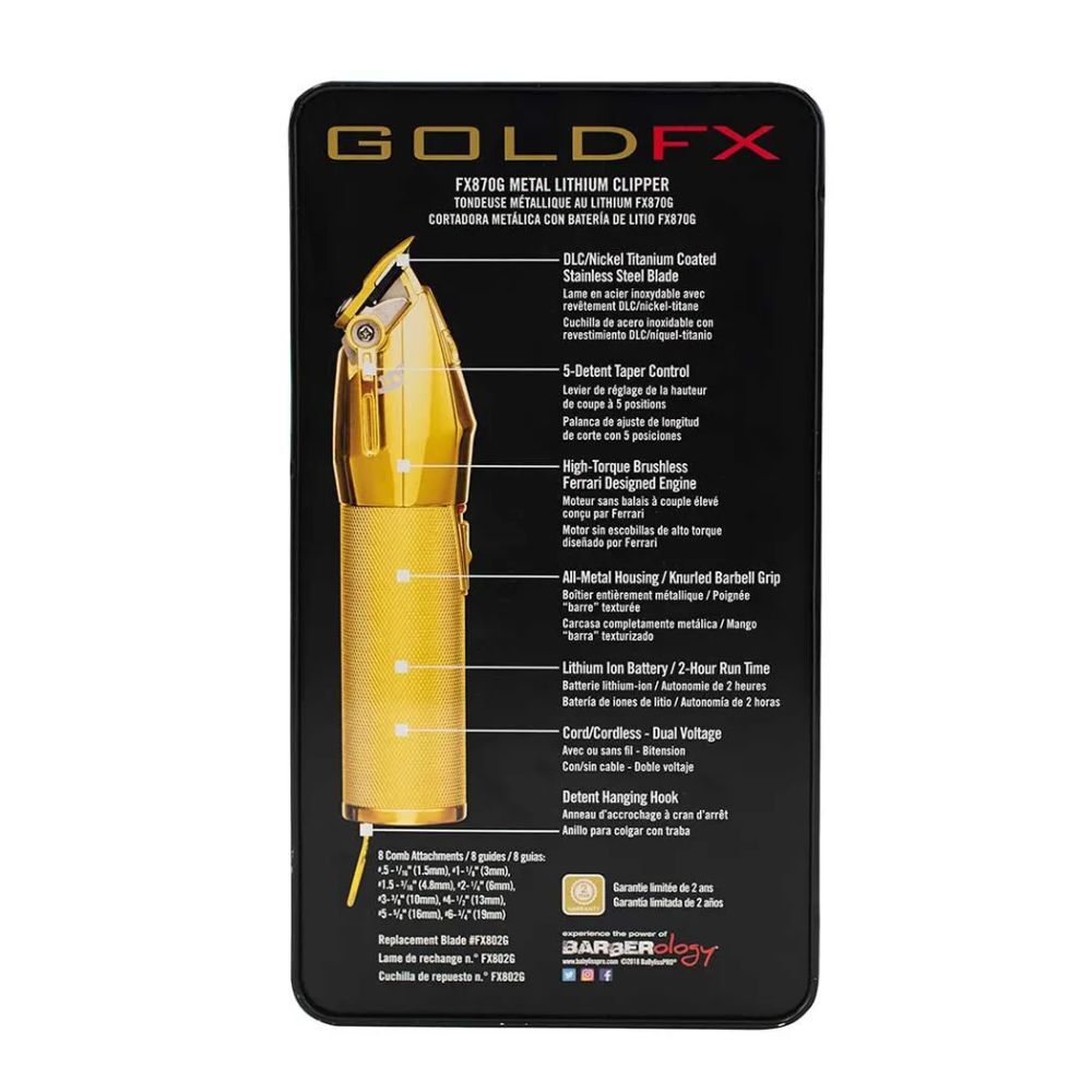 Máquina Cortadora De Pelo Cordless Clipper Goldfx Babylisspro image number 2.0