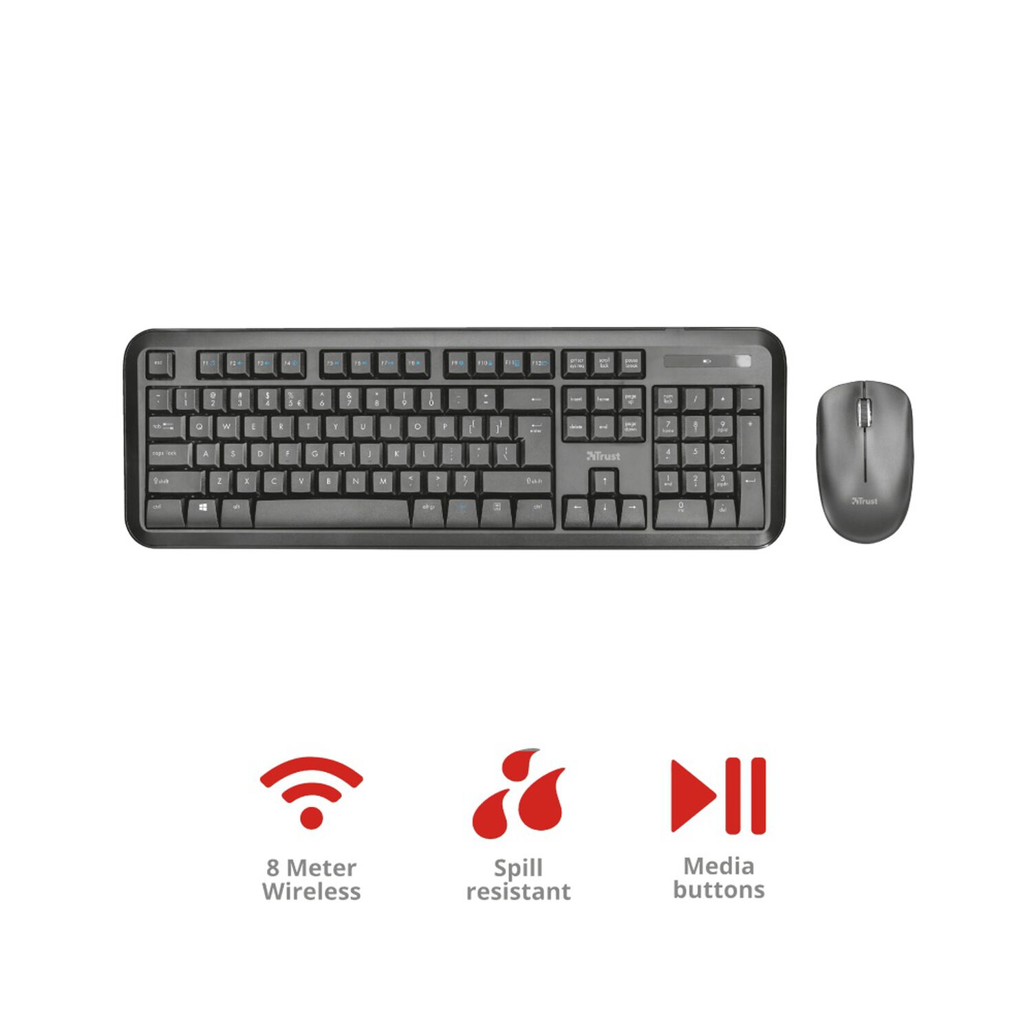 Kit Mouse Y Teclado Inalambrico Trust Nova Multiusos 2.4 Ghz image number 6.0