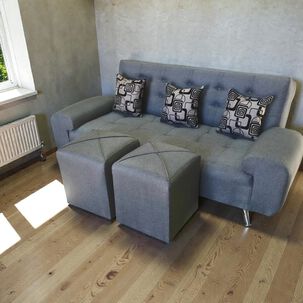 Sofa Cama Maravilla Con Puff Y Cojines