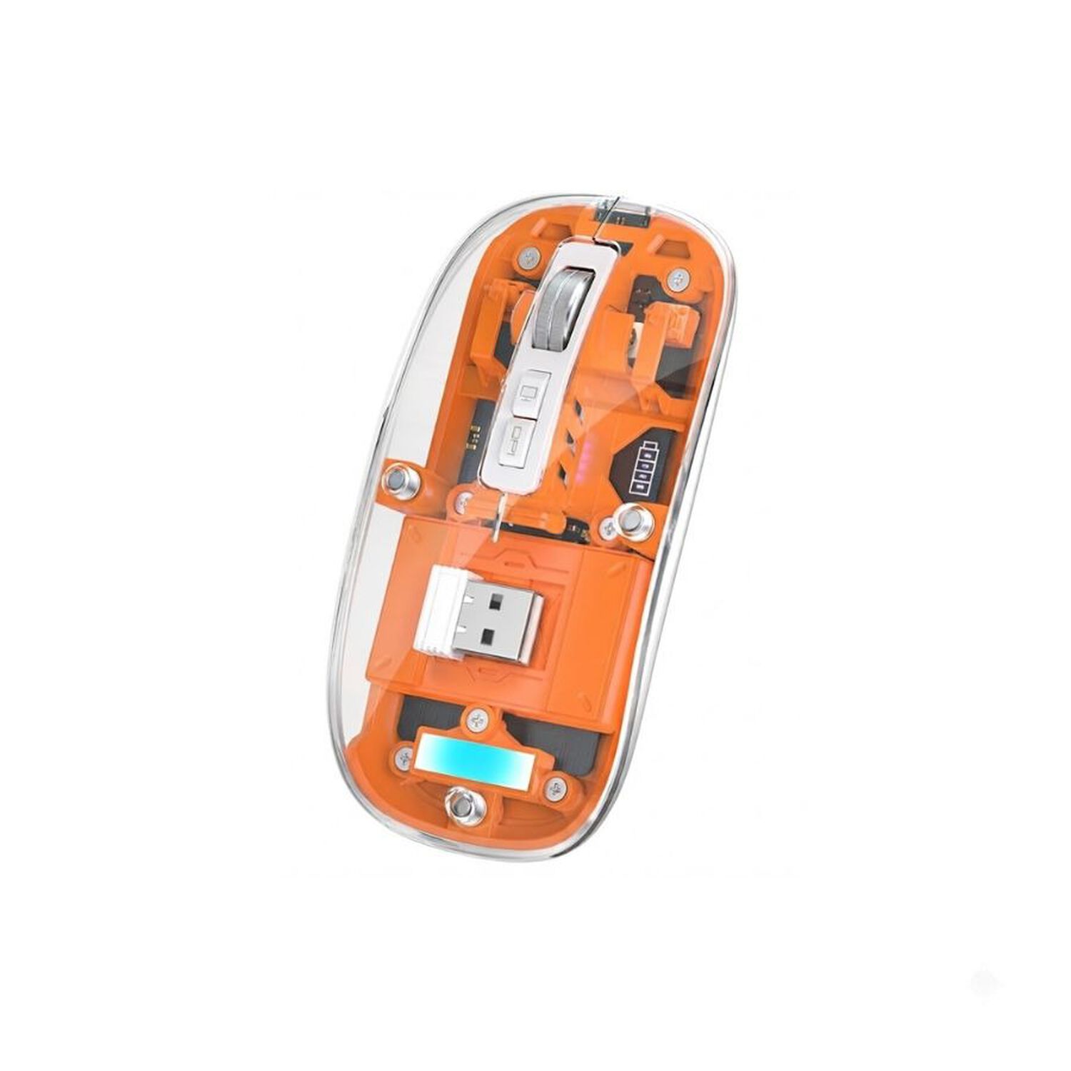 Mouse Inal&aacute;mbrico Transparente Recargable Bluetooth image number 0.0