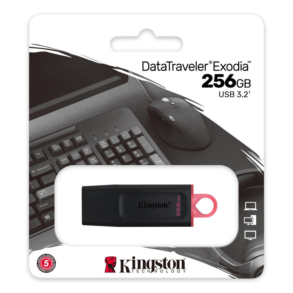 Pendrive Kng 256gb Usb 3.2 G1 Datatraveler Exodia Negro-rosa image number 0.0