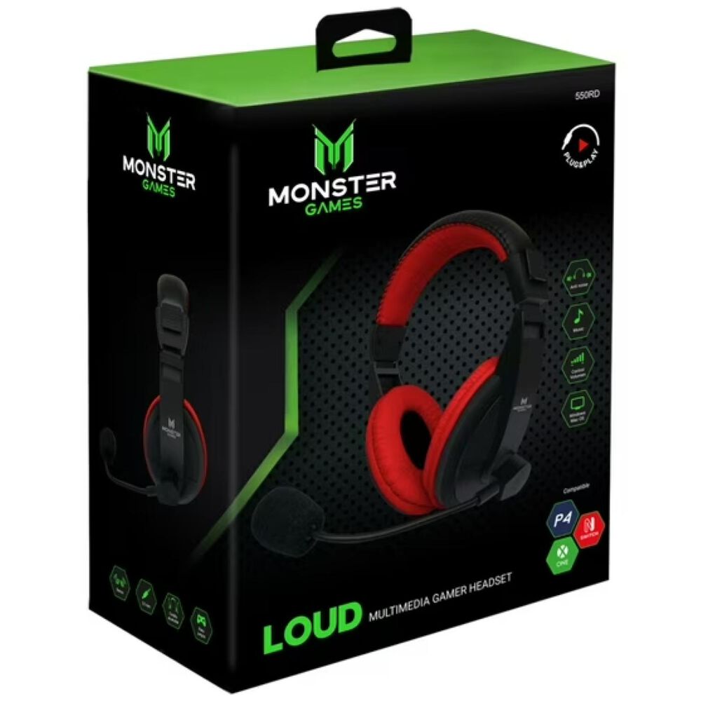 Audifono Gamer Jack 3.5 Ps4 Ps5 Xbox Rojo Loud image number 2.0