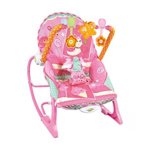 Silla Mecedora Musical Para Bebé 3 En 1 Fucsia