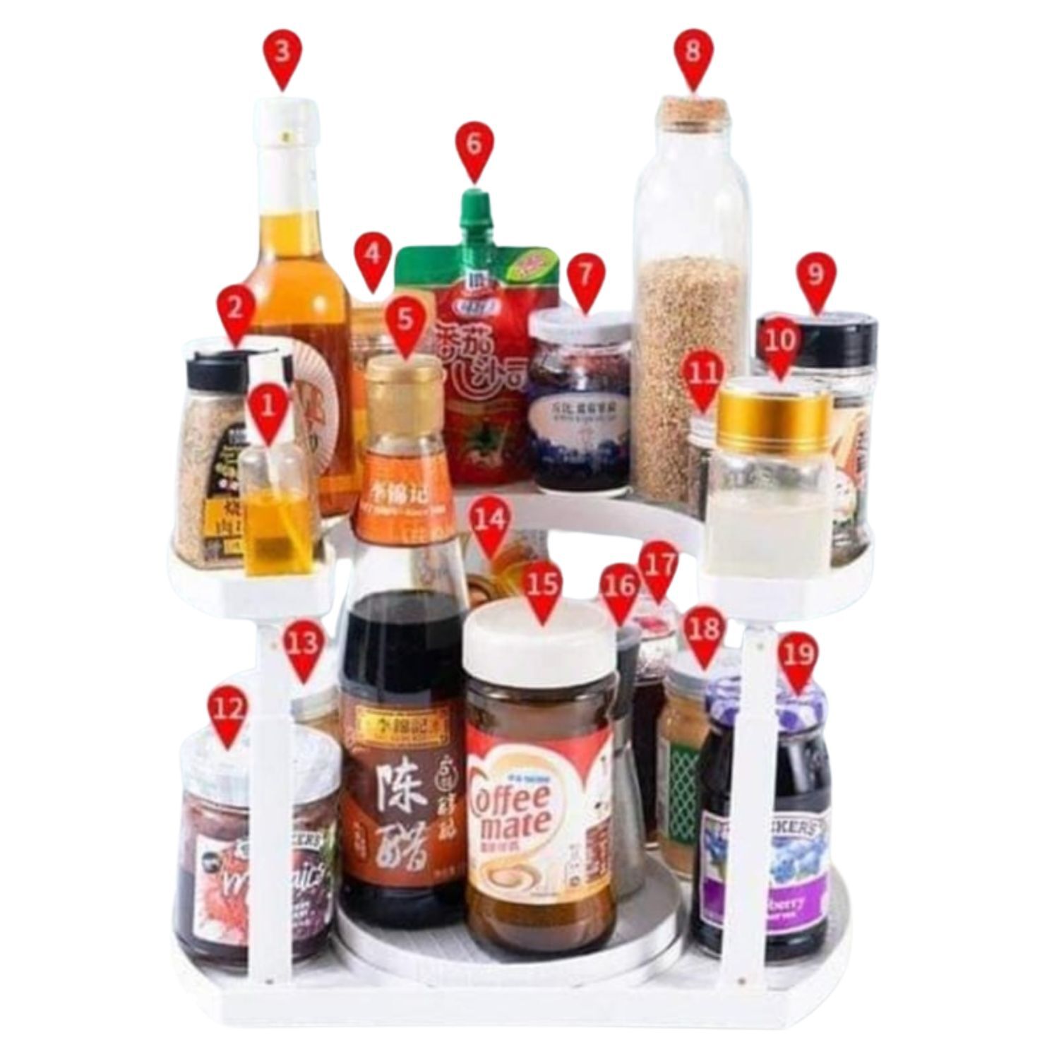 Especiero Giratorio 2 Pisos 34cm Ideal Cocina Organizaci&oacute;n image number 2.0