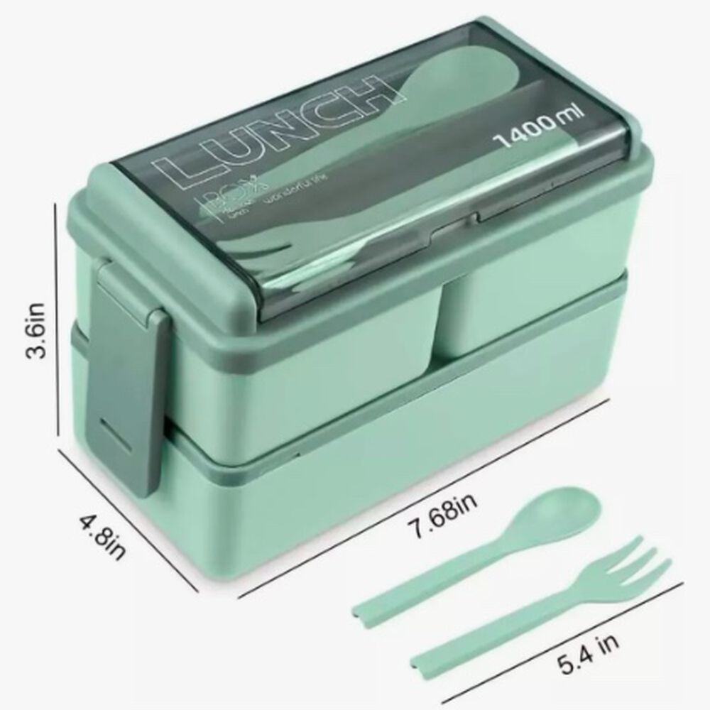 Lunch Box 2 Niveles Fiambrera Desmontable Con Cubiertos image number 2.0