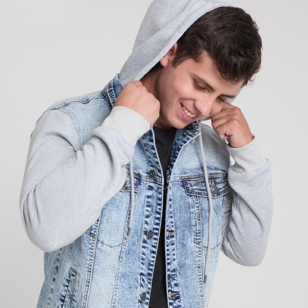 Chaqueta Denim Cuello Camisero Con Capucha Hombre Skuad image number 4.0