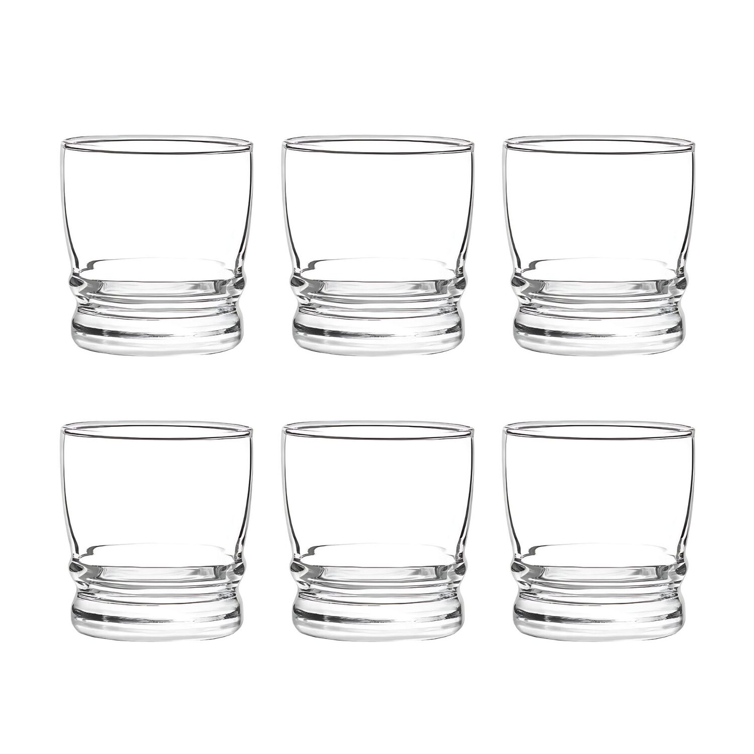 Display 6 Vasos Bajos Madeira Rock 304cc Tragos Jugos Cristar image number 0.0