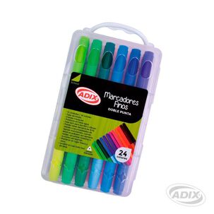 Pack X 5 Set De Marcadores Doble Punta Con 24 Colores