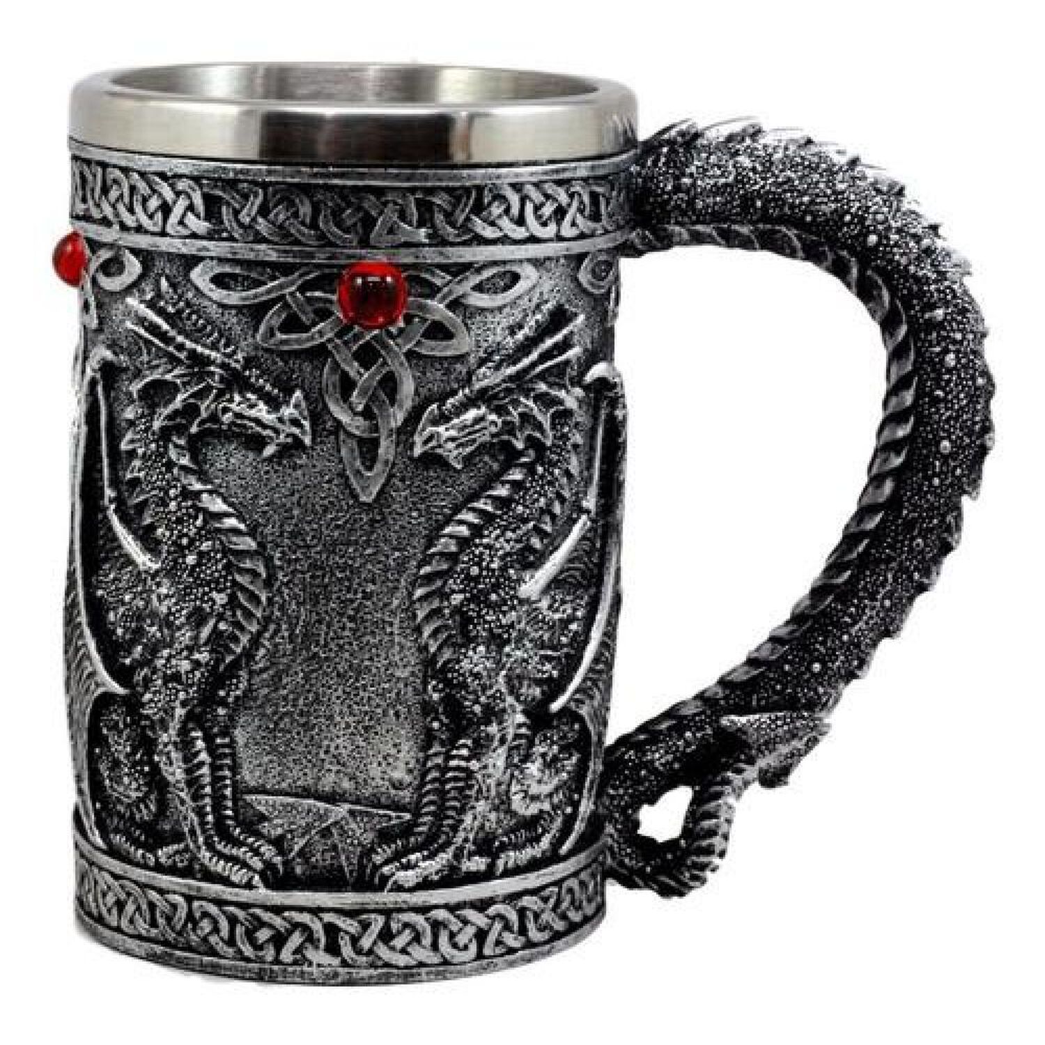 Taza Taz&oacute;n Xl Silver Celta Twin Dragon Fire Drakes image number 0.0