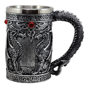 Taza Taz&oacute;n Xl Silver Celta Twin Dragon Fire Drakes