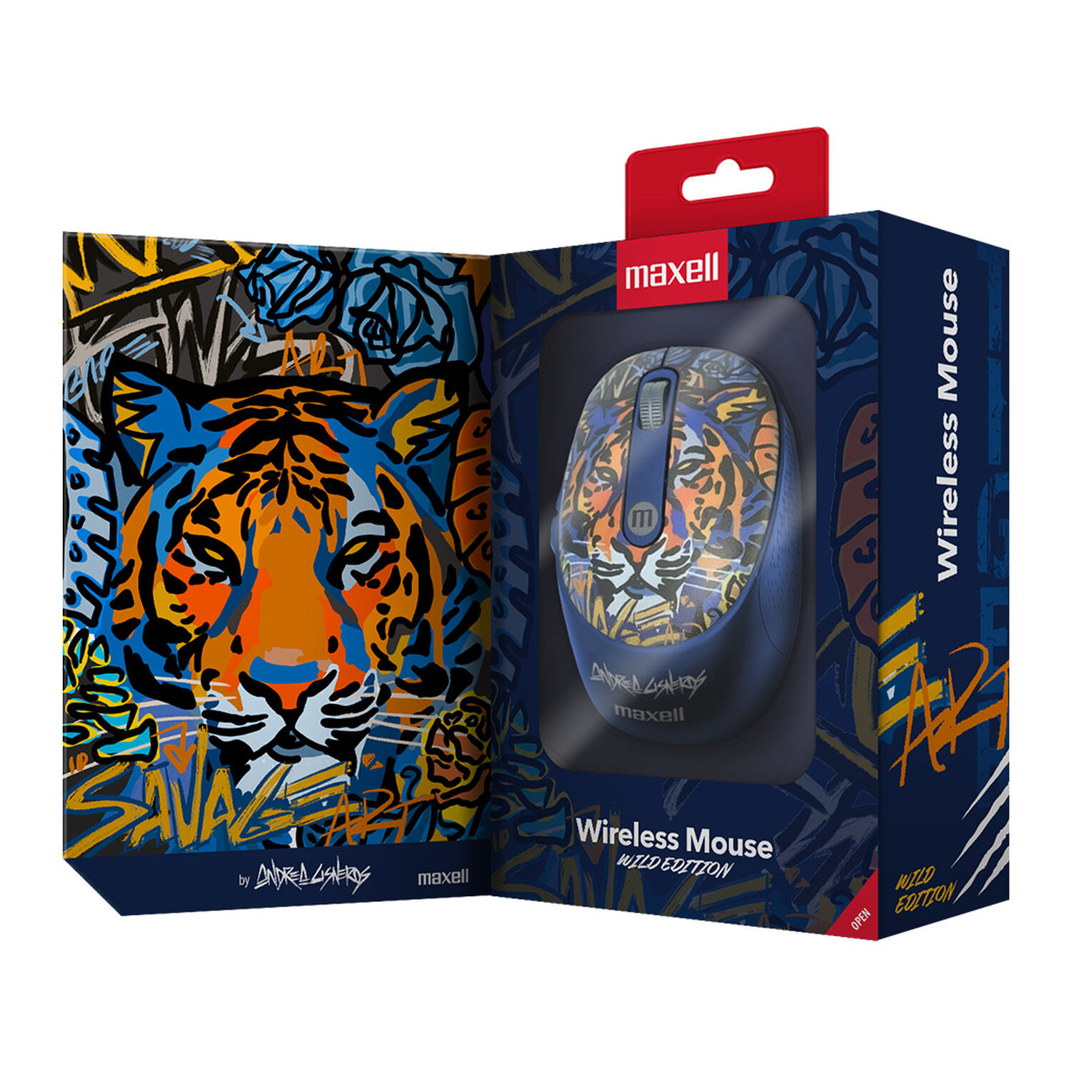 Mouse Inal&aacute;mbrico Maxell Dise&ntilde;o Wild 4000dpi Usb/usb-c Tigre image number 2.0