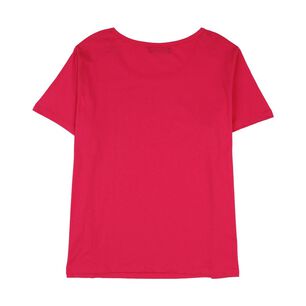 Polera Lisa Manga Corta Cuello Redondo Con Apicaci&oacute;n Mujer Lesage