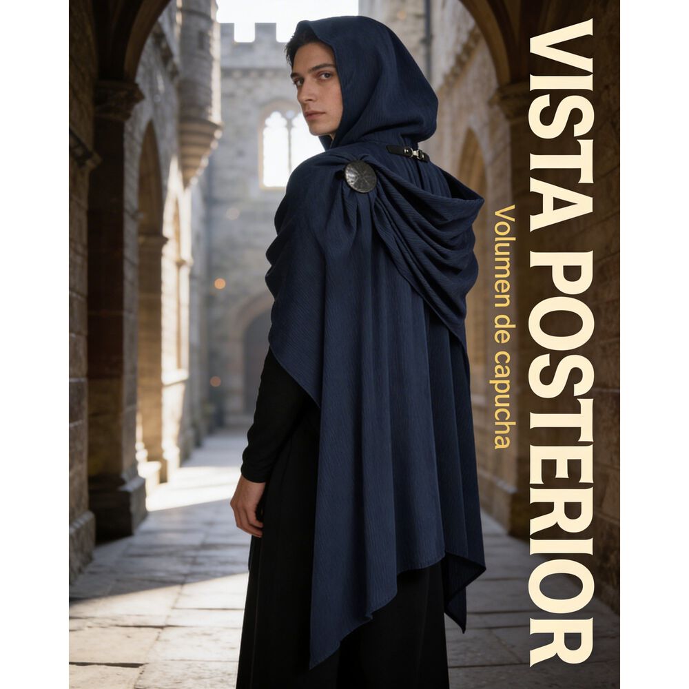 Disfraz Capa Con Capucha Medieval Con Broche Para Cosplay Halloween Y Teatro Unisex image number 23.0