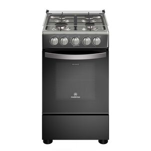 Cocina A Gas 4 Platos Limpiaf&aacute;cil Y Tapa Vidrio Fm4lp Negra