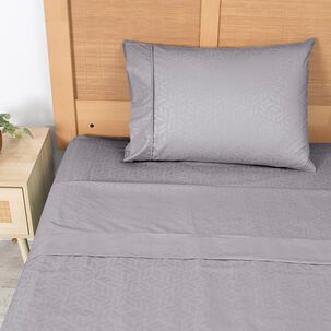 Sabana Plumetti Embossed 1.5 Plazas Gris