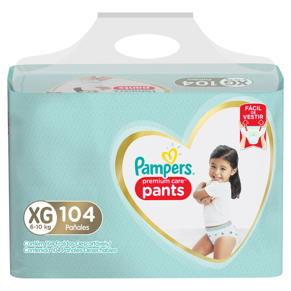 Pañales Desechables Pampers Premium Care Pants Xg 104 Uds image number 0.0