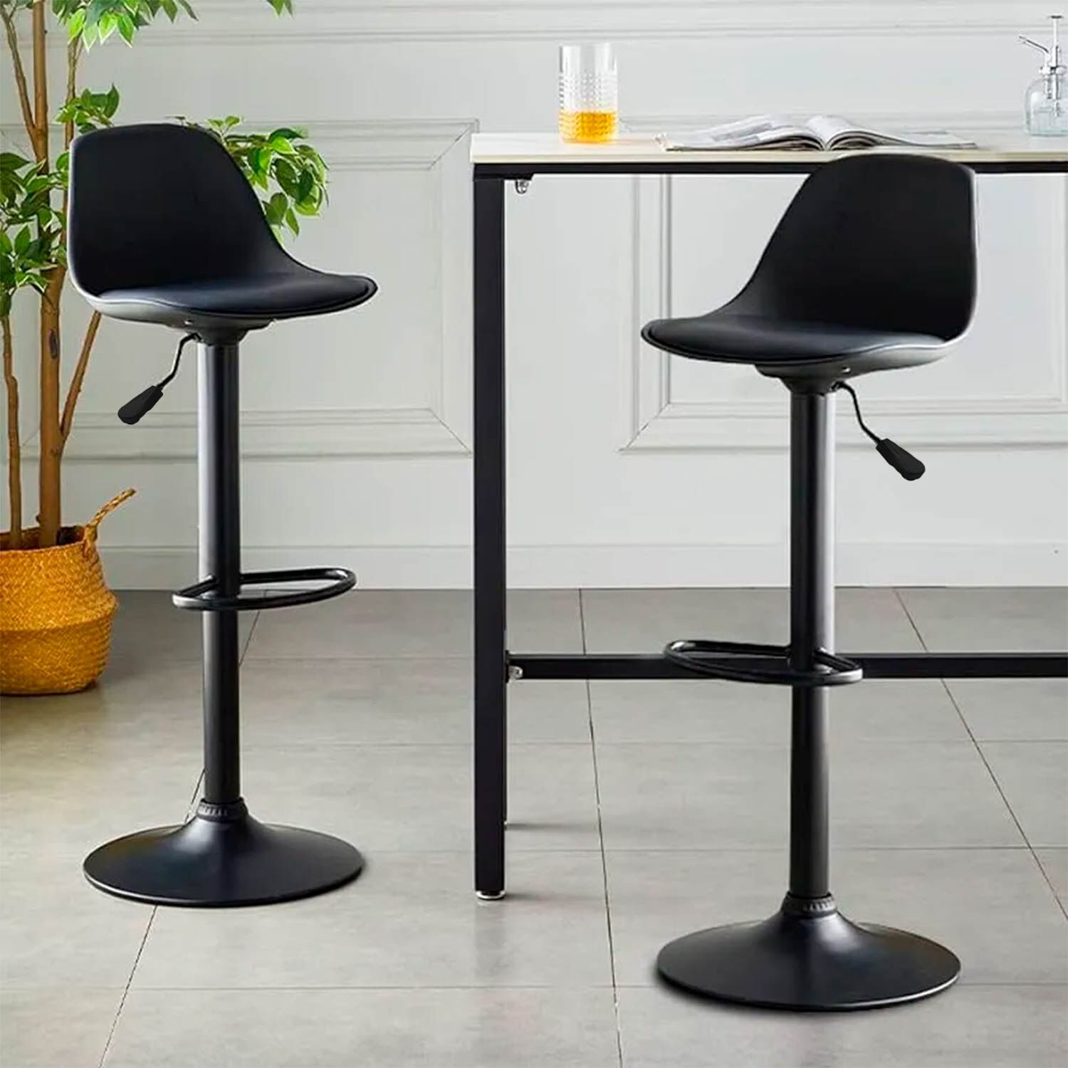 Pack 2 Silla Alta Bar Orlando T - All Black image number 5.0