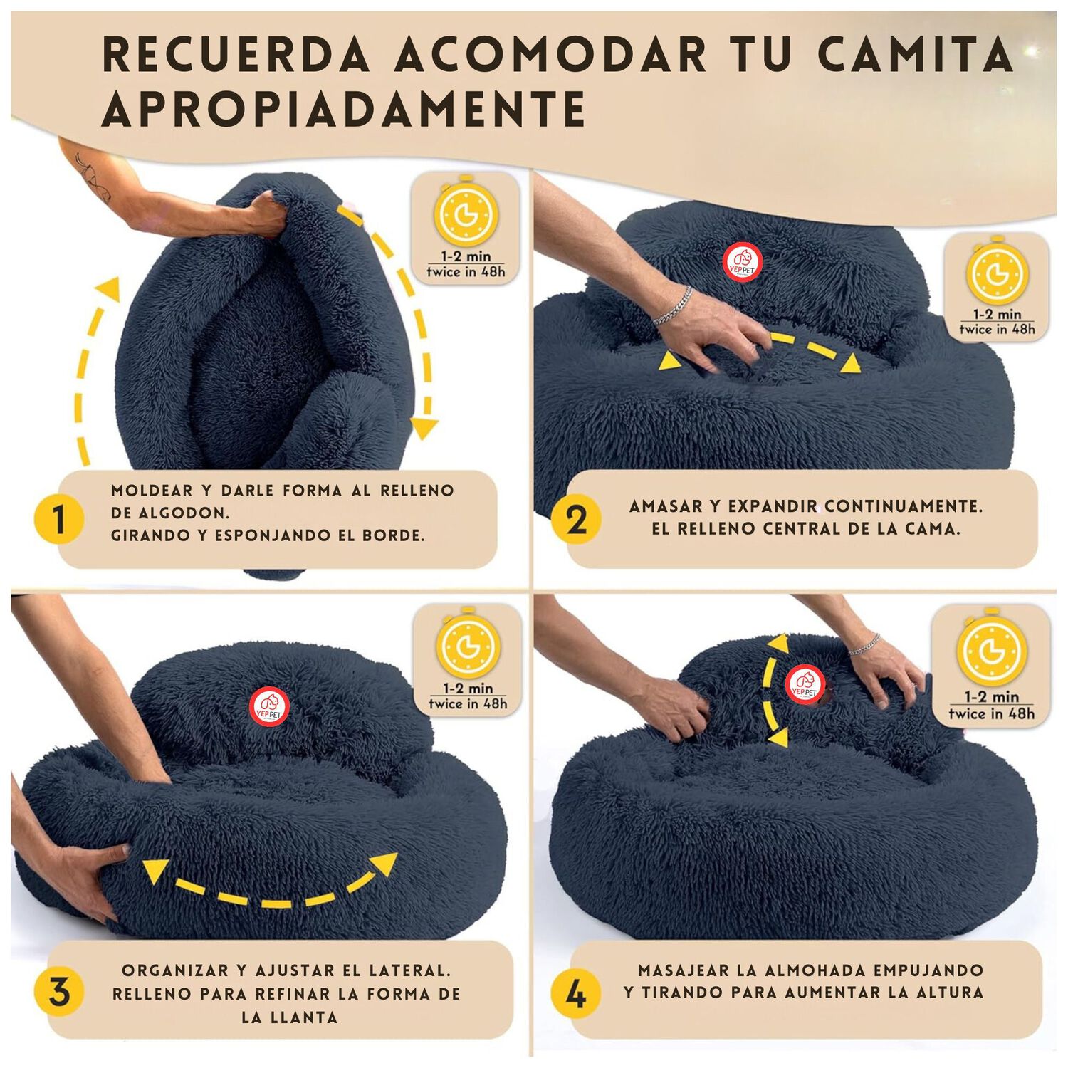 Cama Mascota Grande Yep Perro Xl Antiestr&eacute;s Y Ronquido image number 4.0
