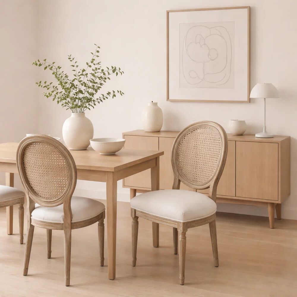 Pack De 2 Sillas De Comedor Madera Acolchada Luis Xv image number 2.0