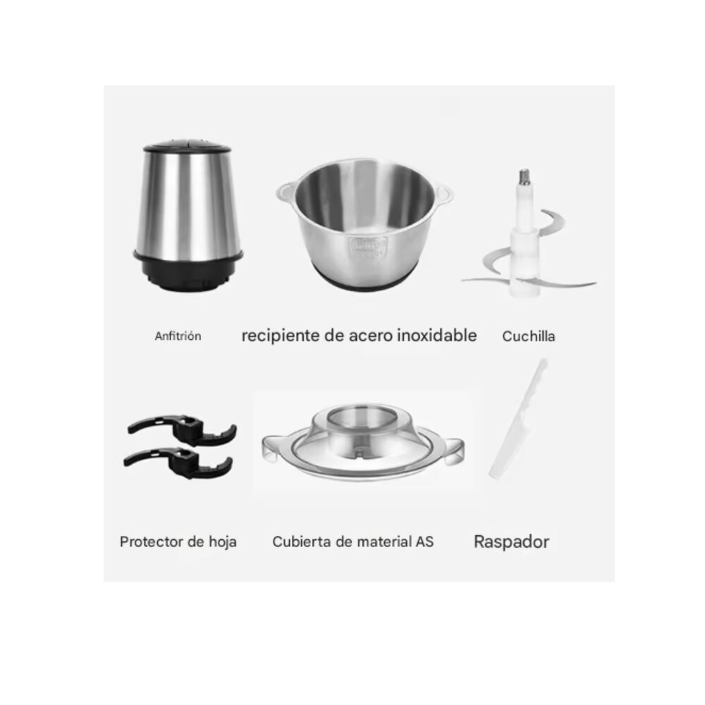 Triturador Procesador De Alimentos Electrico 5 Litros 500w Picador image number 8.0