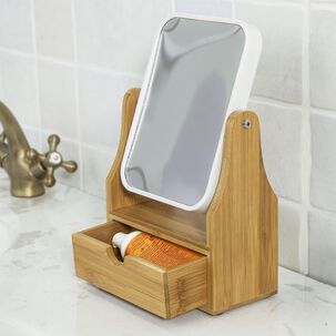 Espejo De Maquillaje 360 Mesa Blanco Con Cajón