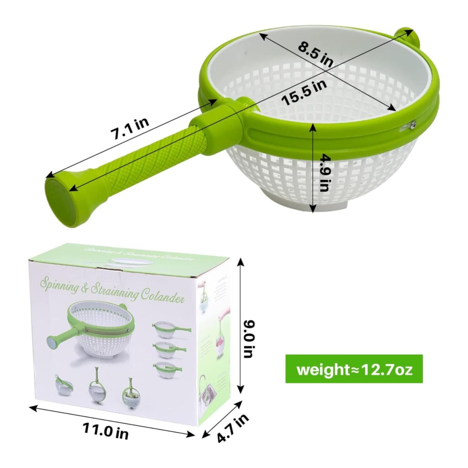 Secador Escurridor Spinner Vegetales Alimentos Cocina image number 2.0