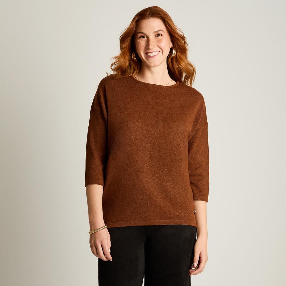 Sweater Manga Kimono Cuello Redondo Mujer Lorenzo Di Pontti image number 0.0