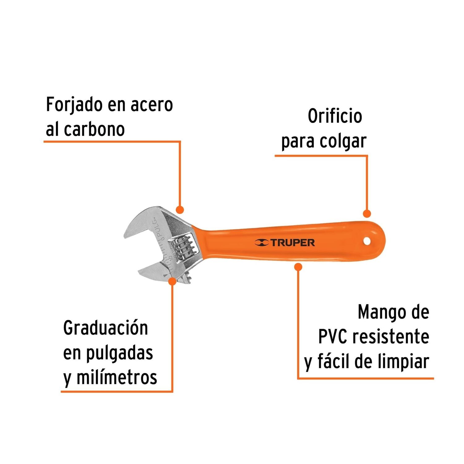 Llave Francesa Truper 6 Pet-6x image number 2.0