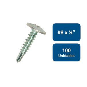 Tornillo Cabeza Lenteja Punta Broca #8 X 1/2" 100un - Anclajes