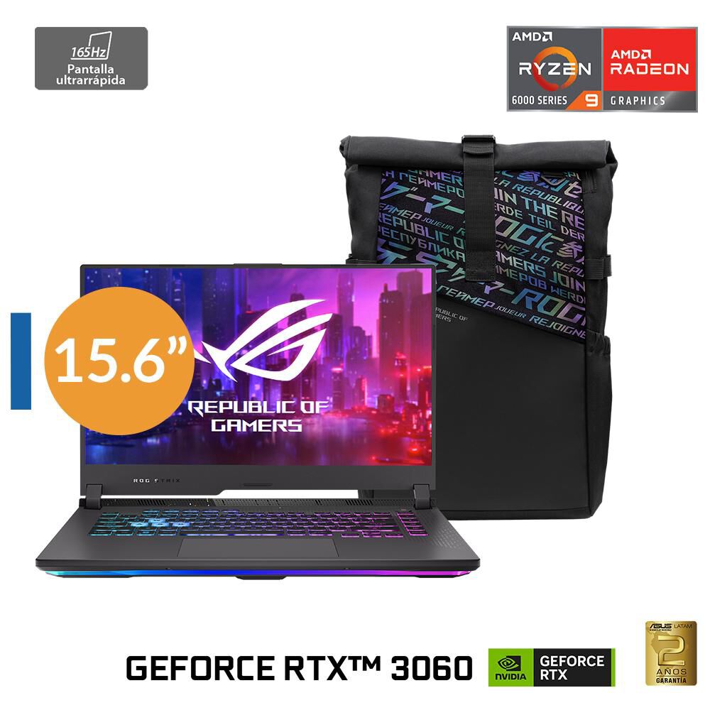 Notebook Gamer 15.6'' Asus Rog Strix G15 / AMD Ryzen 9 / 16 GB RAM / Nvidia Geforce RTX 3060 / 512 GB SSD image number 0.0