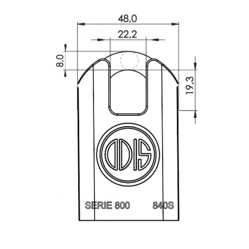 Candado Odis 840s Con Hombros 40mm image number 2.0
