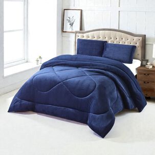 Plumon De Invierno Plush Liso Con Chiporro De 1.5 Plazas + 1 Funda Para Almohada Cip1.5p-14