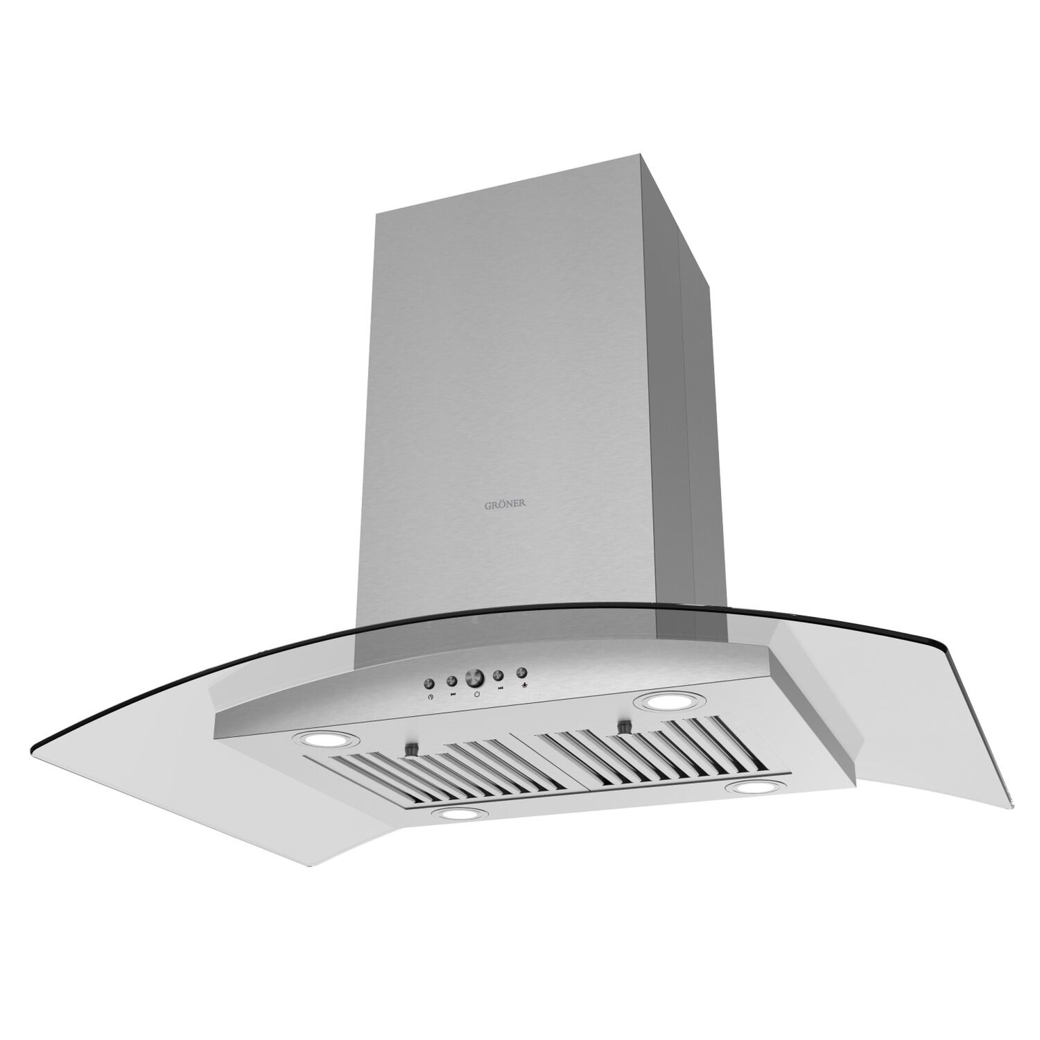 Campana Isla Gr&ouml;ner Inox Glass T90 image number 2.0