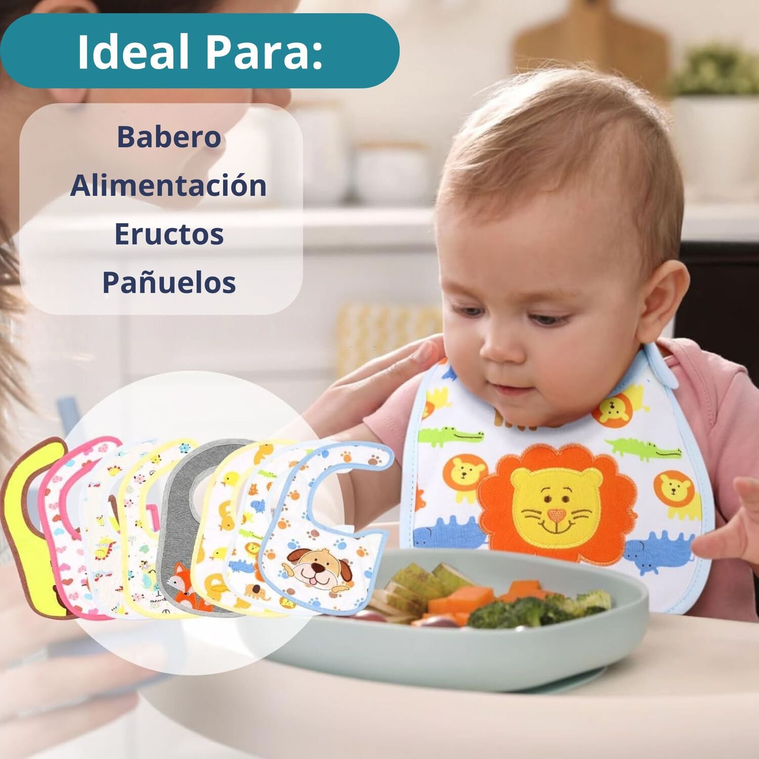 Pack 6 Baberos Impermeables Regulables Para Beb&eacute;s Jump Kids Ni&ntilde;os image number 3.0