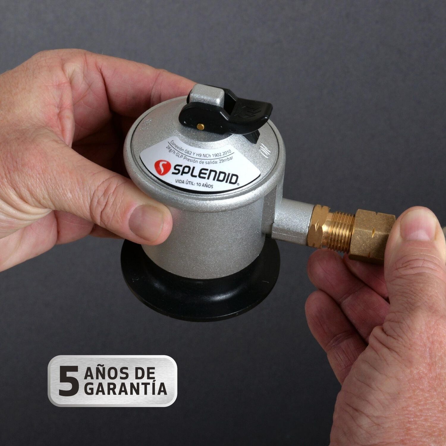 Regulador De Gas Licuado + Flexible 3/8&rsquo;&rsquo; A 1/2&lsquo;&rsquo; Splendid image number 1.0
