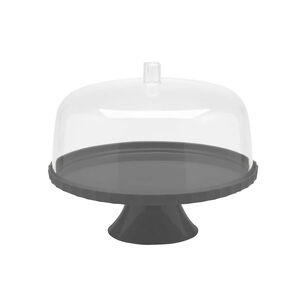 Porta Torta Con Pedestal Gris 30 Cm