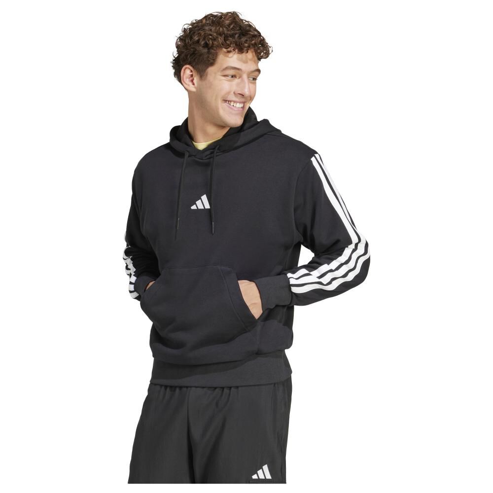 Polerón Con Capucha Hombre Essentials 3 Tiras Felpa Francesa Adidas image number 1.0