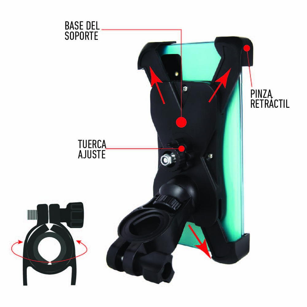 Porta Celular Para Bicicletas Adaptable Hasta 7 Pulgadas image number 3.0