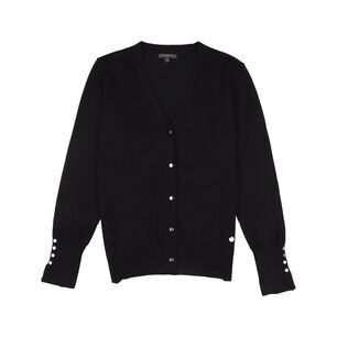 Sweater Botones Manga Larga Cuello V Mujer Kimera
