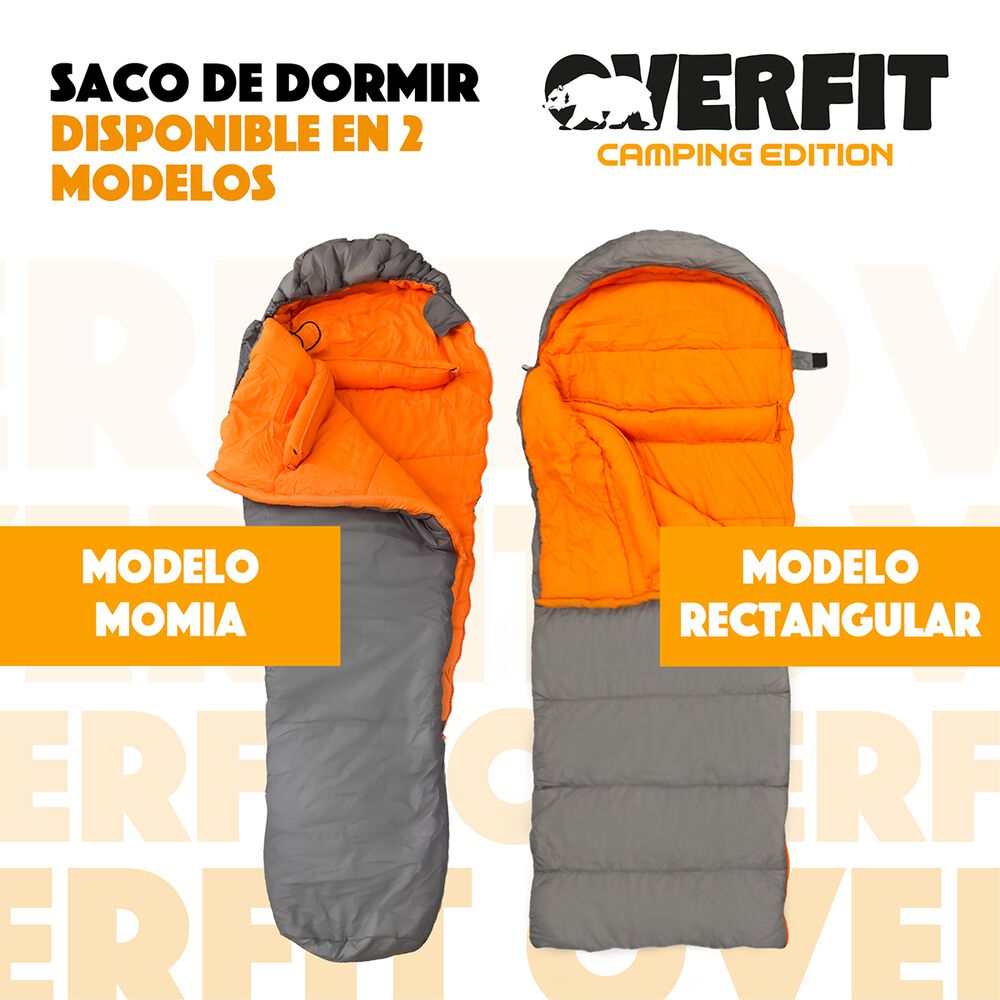 Saco De Dormir Termico 0 A 15 Grados Momia Overfit Camping image number 6.0