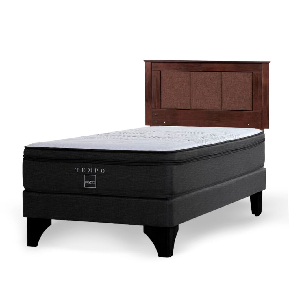 Cama Europea Rosen Tempo / 1.5 Plazas / Base Normal + Respaldo Rachel image number 0.0