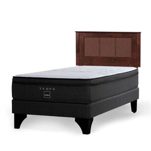 Cama Europea Rosen Tempo / 1.5 Plazas / Base Normal + Respaldo Rachel