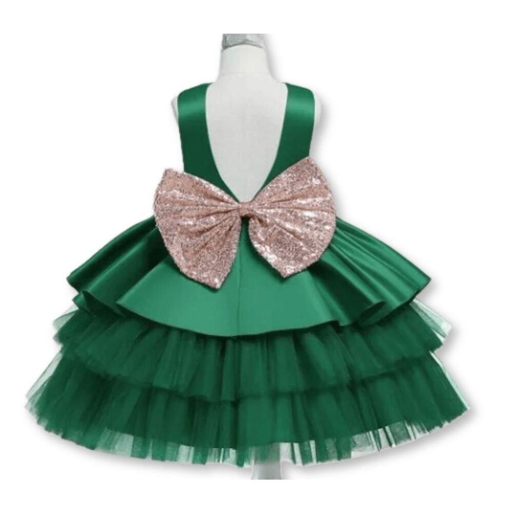 Vestidos De Fiestas Con Tul Y Volantes Para Niñas 1 A 5 Años Princesa Esmeralda image number 4.0
